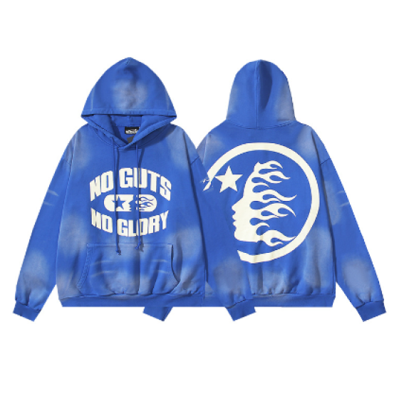 Hellstar Distressed Terry Cloth High Street Retro Hooded Sweatshirt